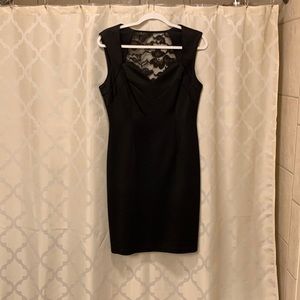 Black lace detail dress